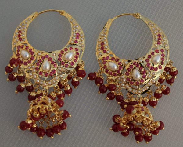 Gold Plated Jadao Jhumki Chand Baali - Image 2