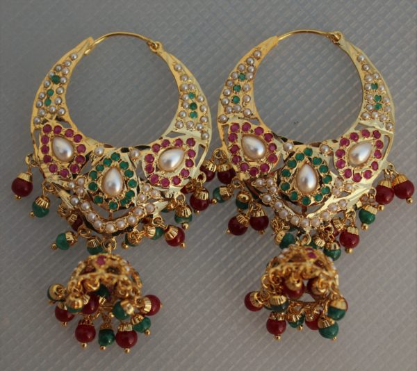 Gold Plated Jadao Jhumki Chand Baali