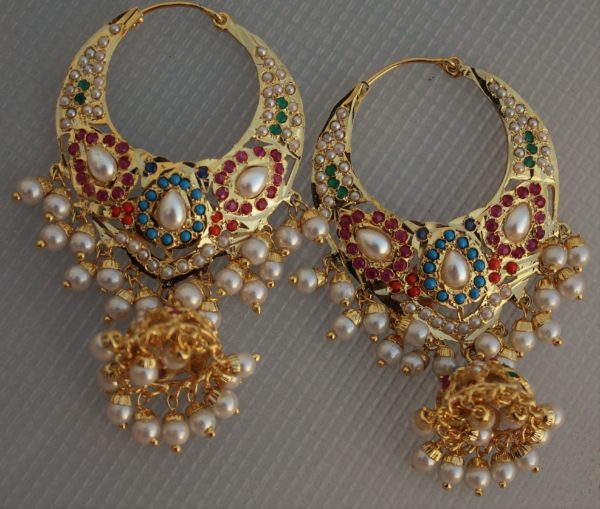 Gold Plated Jadao Jhumki Chand Baali - Image 9