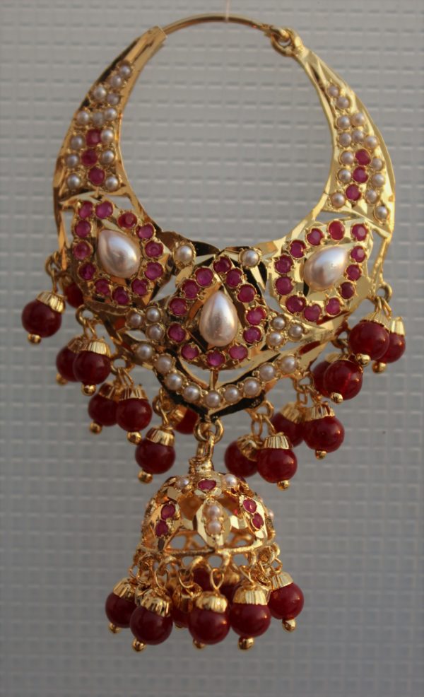 Gold Plated Jadao Jhumki Chand Baali - Image 3