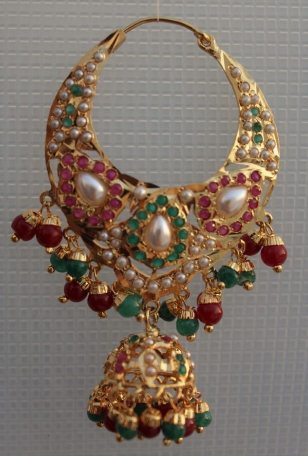 Gold Plated Jadao Jhumki Chand Baali - Image 5