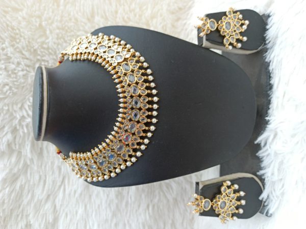 Jadau Polki Necklace set - Image 2