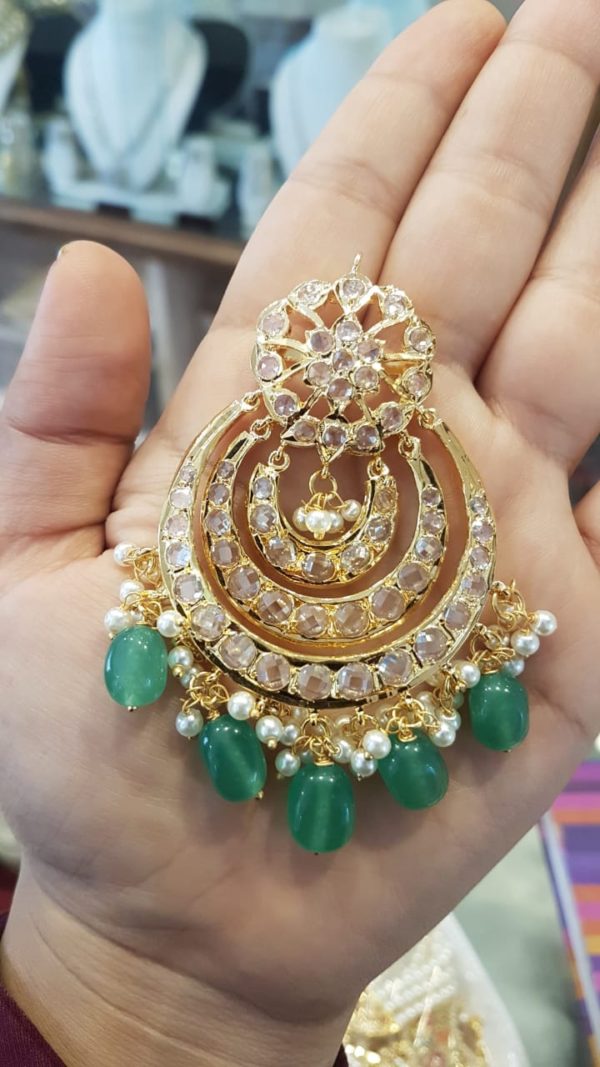 Traditional Hyderabadi Nizami  Chand Bali Earrings - Image 4