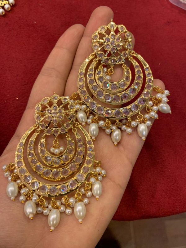 Traditional Hyderabadi Nizami  Chand Bali Earrings - Image 2